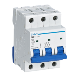 Interruptor Termomagnético Riel DIN NB1-63H 10 kA, Curva: C, 3P, 40A, 50A, 63A, 80,100A 230/415V