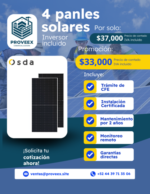 4 paneles solares OSDA - inversor incluido